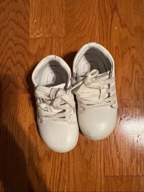 Stride Rite White Baby Lace-Up Walker Shoes